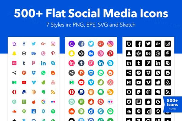 高品质的社交媒体logo标志图标