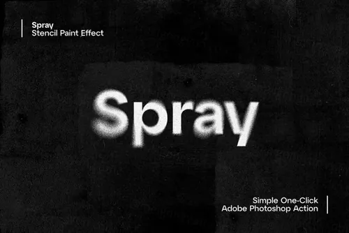 油墨喷涂喷溅飞溅弥散气雾颗粒感图片文字效果 Spray -