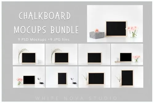 小黑板样机模板合集 Chalkboard mockups bundle