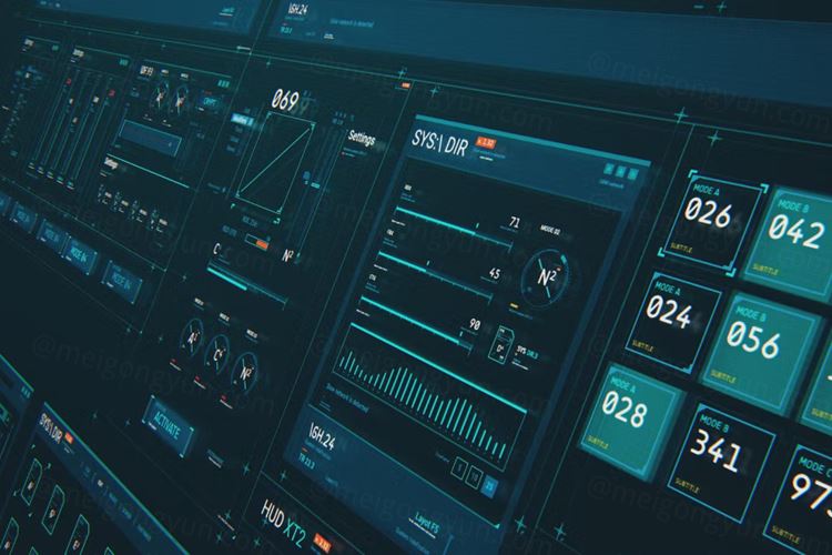 潮流科幻未来HUD界面视觉图表元素包 HUD Futuris