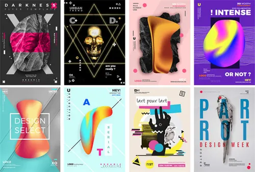 20款梦幻抽象科技感海报PSD源文件