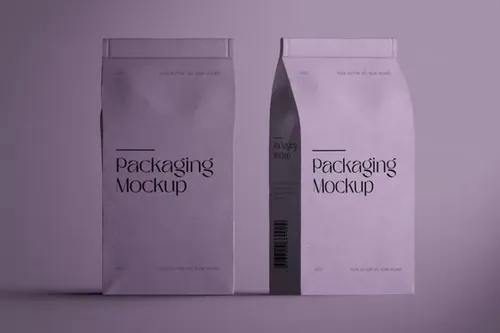 高质量纸袋食品包装设计贴图展示样机PSD模板 Paper P