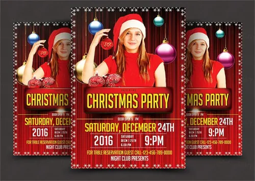 传统圣诞节海报模版 Christmas Flyer