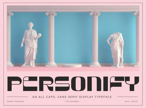 受古典希腊传统建筑影响标题装饰英文字体 Personify