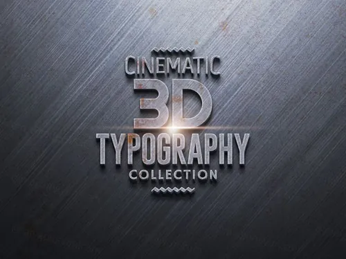 金属质感PS字体样式智能模板3D Text