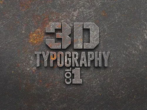 颓废金属质感游戏字体影视后期字体样式 photoshop text style