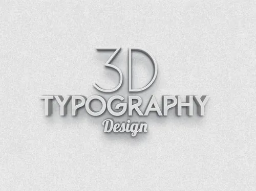 3D扁平化特效立体文字PS智能模板 Photoshop Text Style