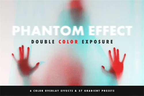 幻影双重曝光图片处理效果动作 Double Color Exposur