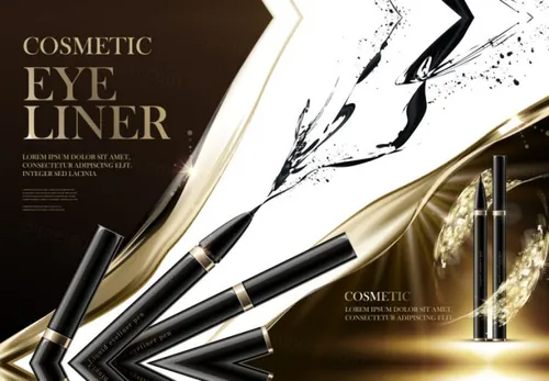 美妆化妆品眉笔Ai矢量广告海报Cosmetic Posters