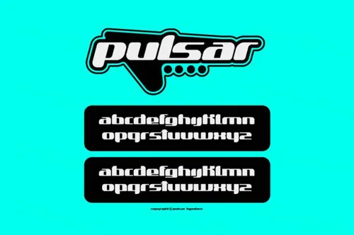 Y2k复古千禧脉冲未来感英文装饰排版字体 Pulsar Typeface