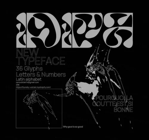 未来派生物异形圆润的英文装饰字体 Rembagram - Idifa