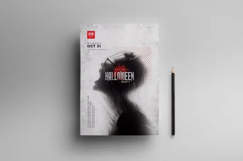 万圣节派对party商场打折促销sale海报宣传单