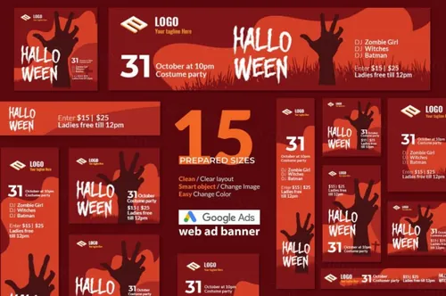 万圣节活动Google广告网络横幅