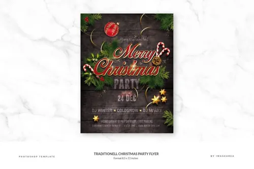 传统的圣诞派对传单海报模版 Traditionell Christmas Party