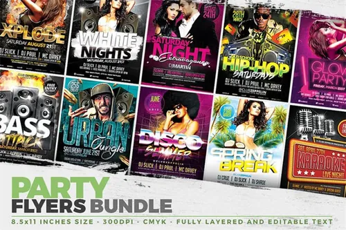 晚会活动张海报模版 10 Party Flyer Templates