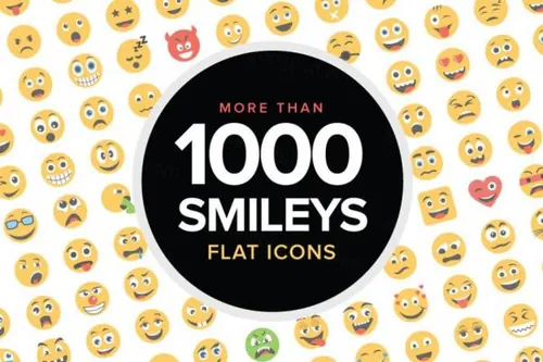 卡通笑脸平面图标 1000 Flat Smiley Icons
