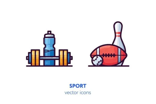 体育运动主题手绘矢量图标 Sport icons
