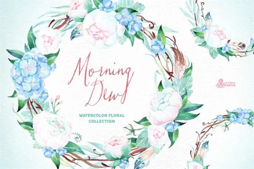 晨露花卉素材 Morning Dew. Floral Collection