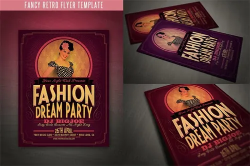 纯真幻想的海报模版 Fancy Retro Flyer Template