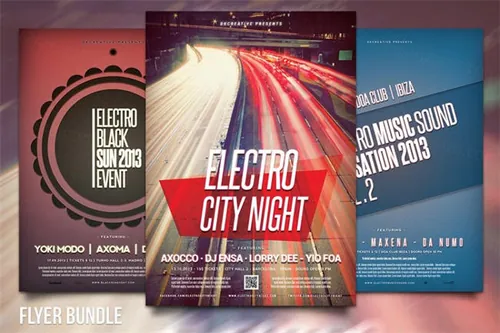 3组不同的海报模版 Flyer Bundle-3 different Flyer
