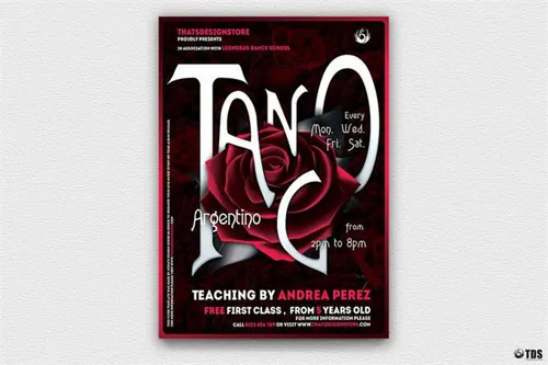 高端的玫瑰海报 Tango Flyer