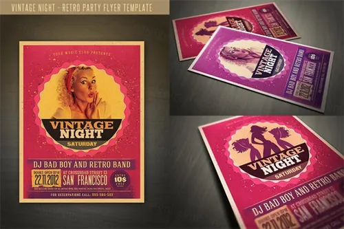 纯粹的活动海报模版 Retro Style Party Flyer