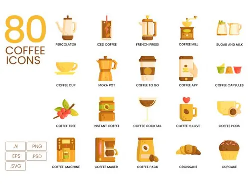 美食咖啡图标套装Coffee Icons