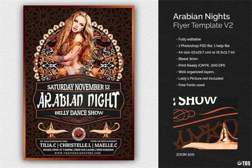 酒吧聚会海报模板 Arabian Nights Flyer V2
