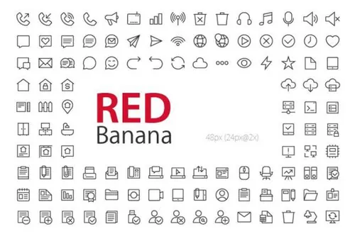 多用途简约风线条图标  RED Banana Icons