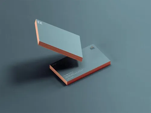 漂浮堆叠的商务名片品牌VI设计提案样机模板 Dancing Business Cards Mockup