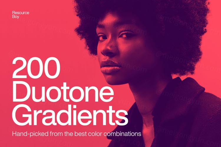 200款复古酸性艺术双色调PS渐变素材 Duotone Ph