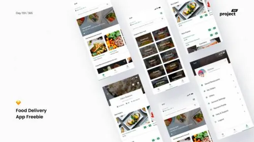 食品快餐外卖配送移动应用程序界面 Food Delivery App 每日UI源