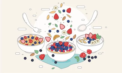 格兰诺拉燕麦麦片矢量插图Granola Vector
