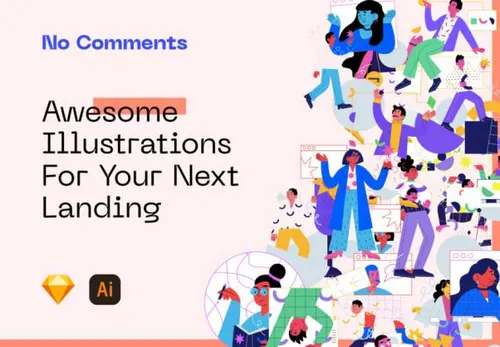 20组没有评论缺省页Web APP有趣的插画素材 No Comments Ill