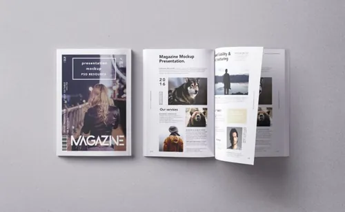 书籍杂志模型PSD贴图模板Psd Magazine Mockup