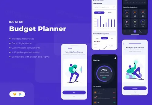 个人理财金融投资管理移动APP应用界面 Budget Planner