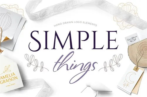 可爱和时尚的品牌素材Simple things branding set