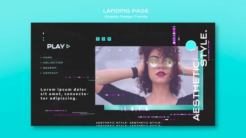 潮流褶皱做旧版式新媒体宣传海报PSD模板 Graphic design trends Ins template