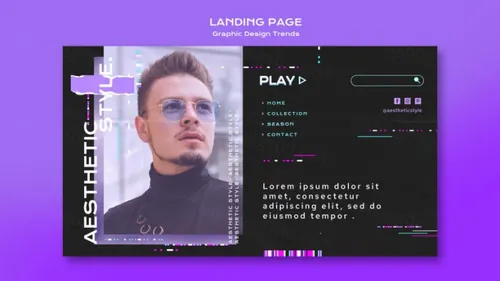 潮流褶皱做旧版式新媒体宣传海报PSD模板 Graphic design trends Ins template