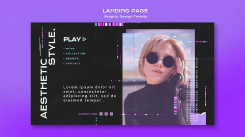 潮流褶皱做旧版式新媒体宣传海报PSD模板 Graphic design trends Ins template