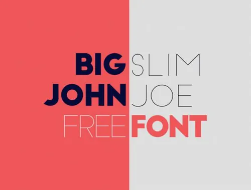 免费标题排版无衬线字体 Big John Slim Joe Free Fonts