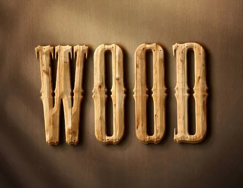 3D木质文字效果3d Wood Text Style