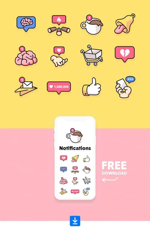 通知点赞热门图标 Notification Icons For Ado