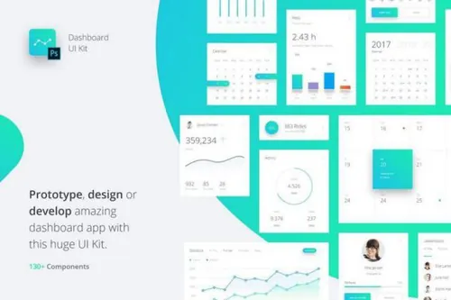 移动端后台用户管理信息图表表格数据分析模块元素仪表盘UI界面设计素材