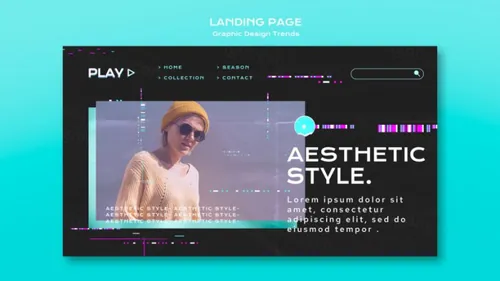 潮流褶皱做旧版式新媒体宣传海报PSD模板 Graphic design trends Ins template