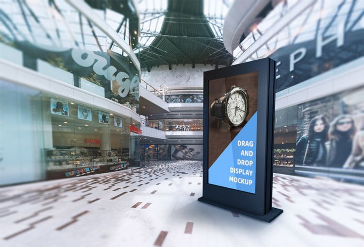 Mall Billboard PSD Mockup 商场易拉宝海报展示模板