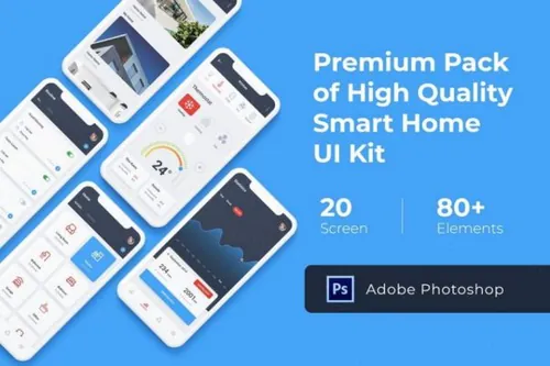 手机移动端智能家居用户空间后台管理UI界面设计素材