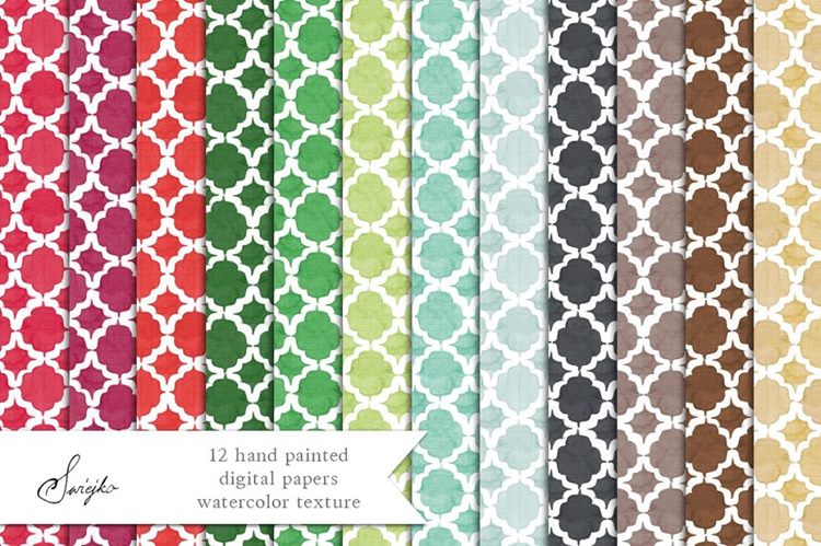 圣诞主题无缝背景纹理素材  Quatrefoil