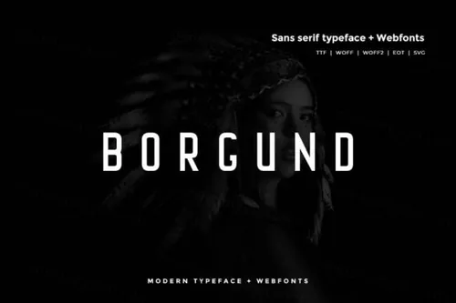 现代极简主义风格无衬线英文字体 Borgund  Modern