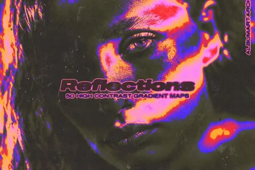 潮流炫彩热像仪色彩镀铬金属效果PS渐变设计素材 AAA –